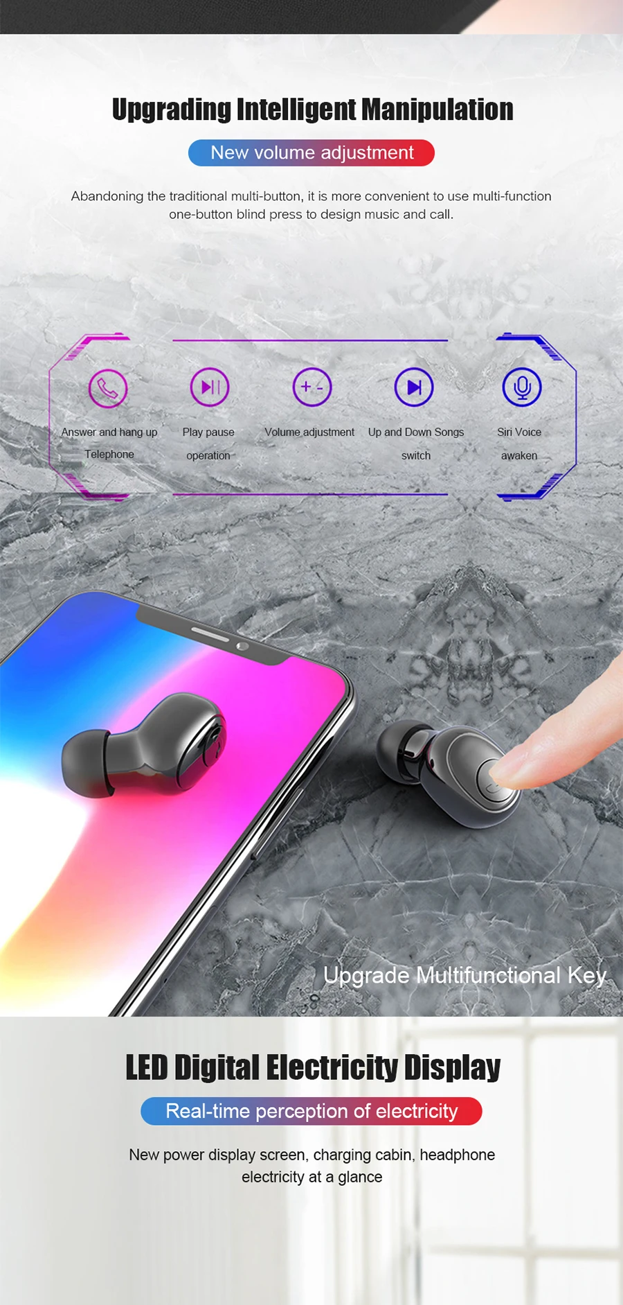 G6S TWS Bluetooth наушники светодиодный цифровой дисплей Быстрая Беспроводная зарядка гарнитура бинауральный микрофон стерео беспроводные наушники