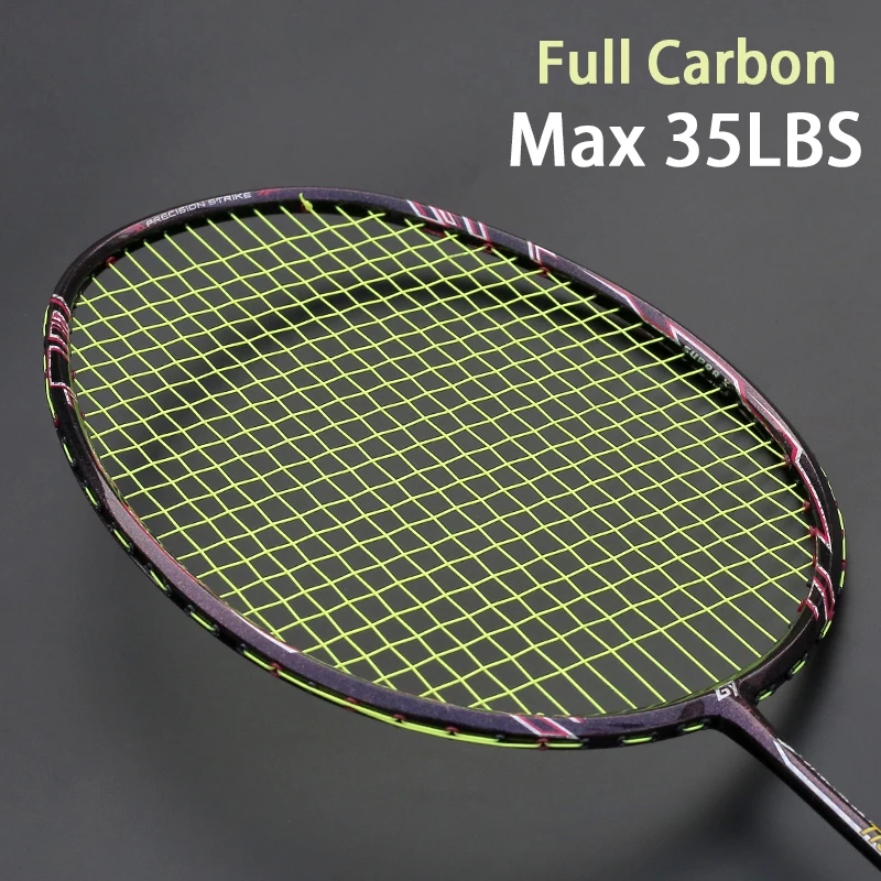 Professional Max 35LBS Ultralight Carbon Fiber Badminton Racket Sports Racquet Training Rackets Free For String Overgrip Bags