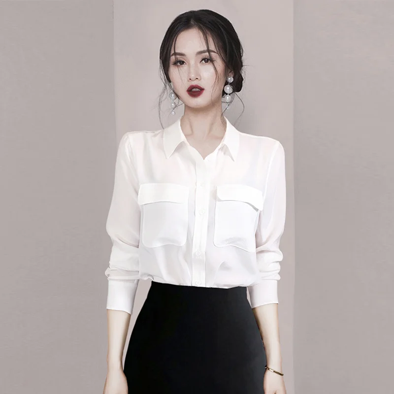 Рабочая одежда Высококачественная профессиональная белая рубашка с длинным