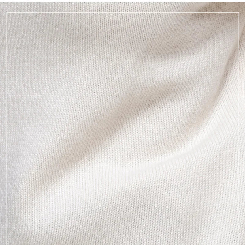 Женский кашемировый пуловер SuyaDream однотонный белый с высоким воротом Осень-Зима