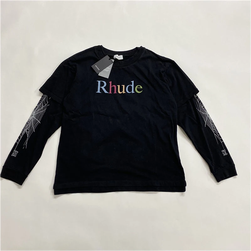 Уличная Повседневная футболка с длинным рукавом в стиле хип-хоп Модные Цветные