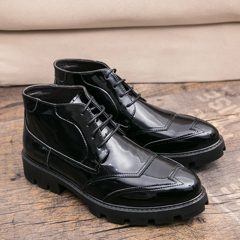 Zapatos De Hombre/зимние ботинки для мужчин коллекция 2019 года брендовые кожаные офиса с