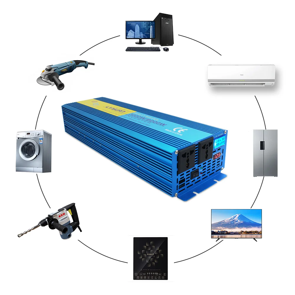 Инвертор немодулированного синусоидального сигнала 3000 Вт/6000 Вт 12 В/24 В