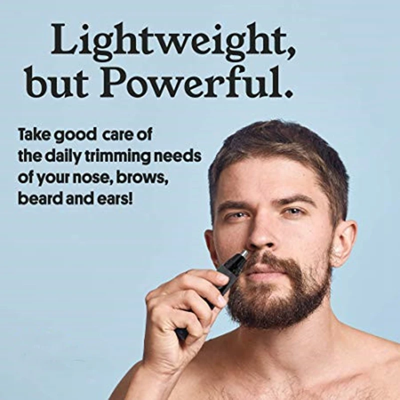 

Professional Waterproof Nose Hair Trimmer, Men's Shaving Nose with LED Lights, Black