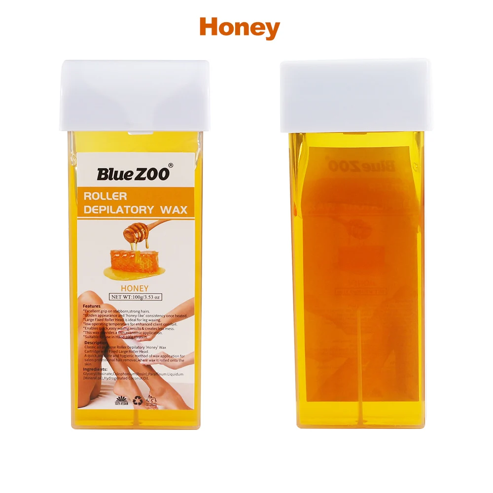 Honey Blue ZOO, 100 г, роликовый эпиляционный воск, эпилятор для рук, ног, подмышек, тела, воск для удаления волос, несколько ароматов, инструменты для удаления волос - Цвет: Honey