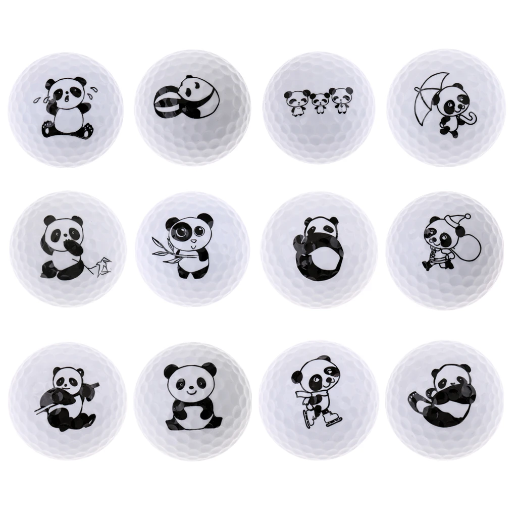 

Hot Sell Golf Ball Novelty Fun Golf Balls Lovely Panda Pattern Golf Ball Super Multi-color Golf Gift Balls