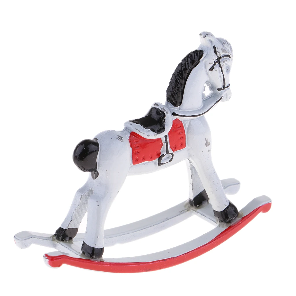 1/12 кукольный домик миниатюрная лошадка качалка Модель Детская мебель Accs