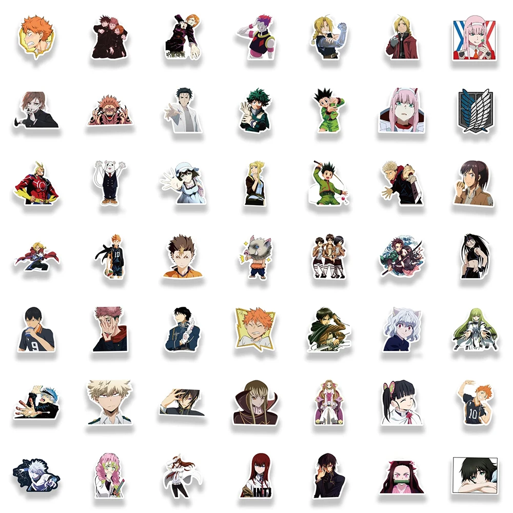 1050100pcs mix anime jujutsu kaisen attack on titan stickers skateboard laptop suitcase phone graffiti sticker decal kid toy free global shipping