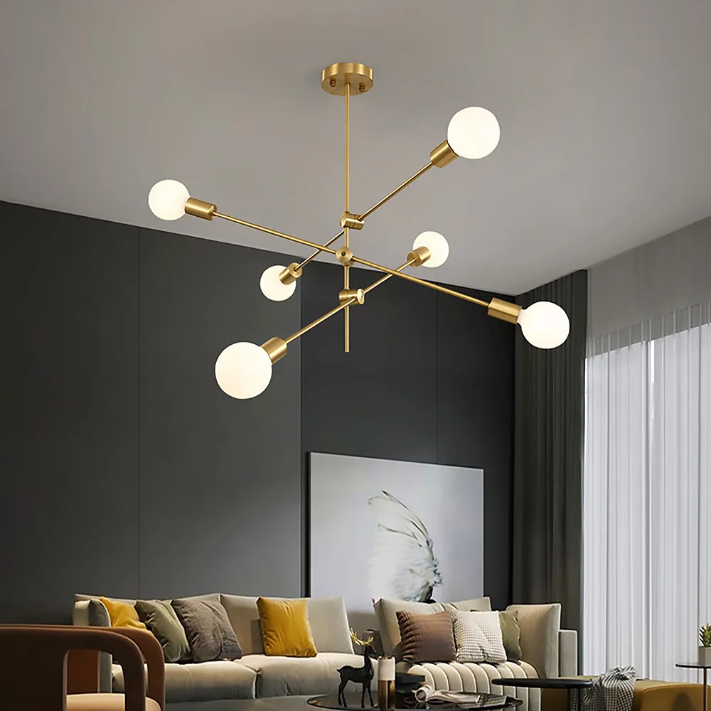 

Современные подвесные светильники в скандинавском стиле, дизайнерские лампы с длинным полюсом, художественное украшение для потолка, ламп...