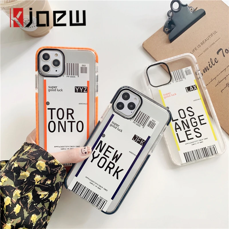 Чехол для телефона KJOEW INS с штрих-кодом и буквами прозрачный Ударопрочный Мягкий