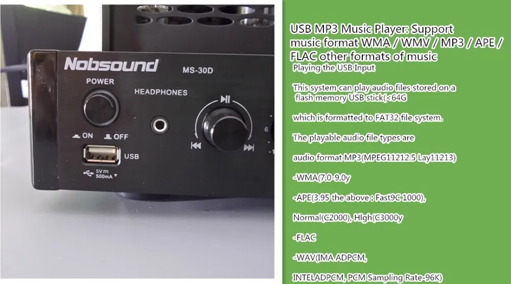 Nobsound MS-30D черный Bluetooth 4,2 USB музыкальный плеер домашняя книжная полка динамик HiFi ламповый усилитель
