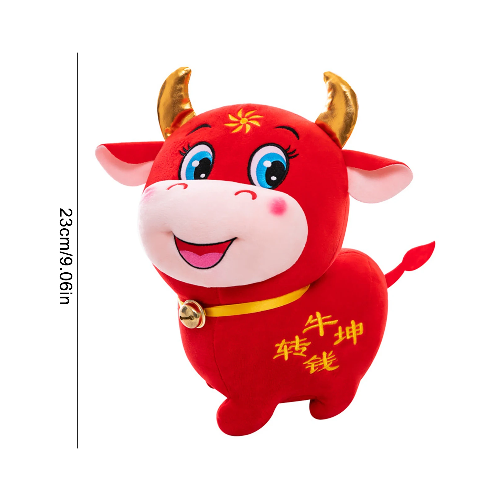 

23cm New Year Plush Ox Cattle Cotton Plushie Comfortable Soft Plush Doll Toy Mascot Gift For Children Decoration