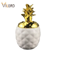 vilead 15 5cm 20 5cm ceramic pineapple storage box for jewelry black pineapple figurines fruit crafts ornaments for home offices