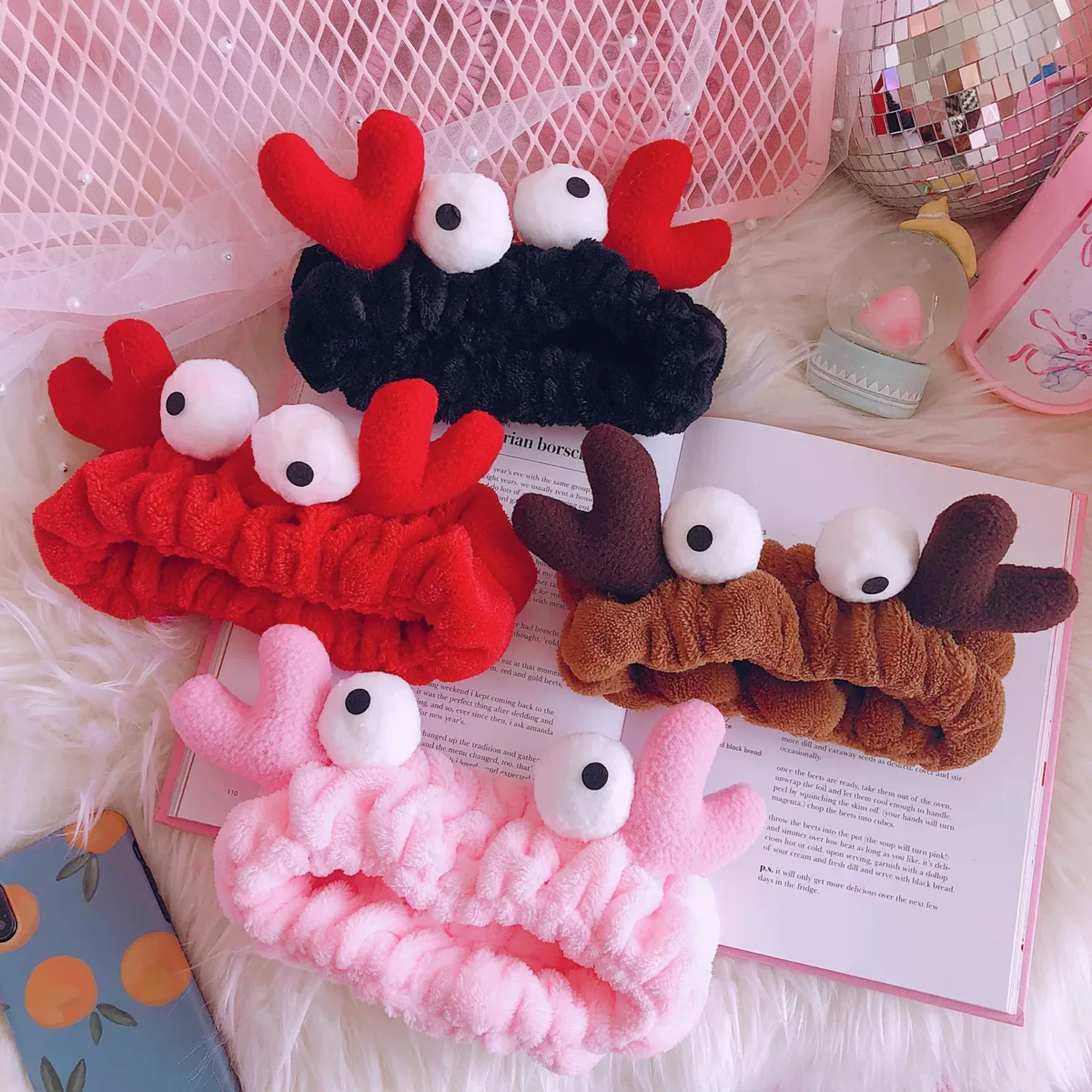 

Новая повязка на голову с мультяшным крабом женская маска для макияжа женская головная повязка Смешные крабы аксессуары для волос для лица