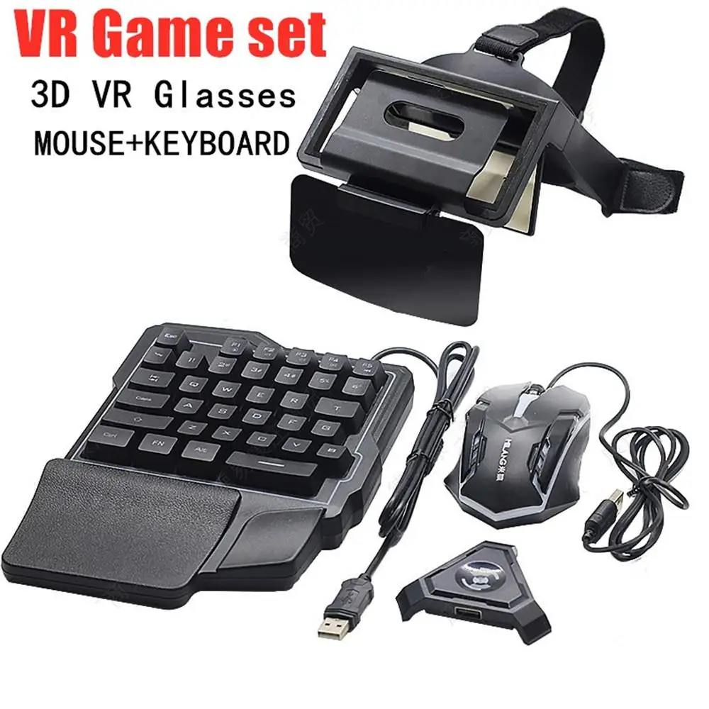 

AMYGOJJ 4-in-1 Game Glasses Set Virtual Reality 3D Mobile Game Artifact VR Converter Universal for IOS/Android Phone
