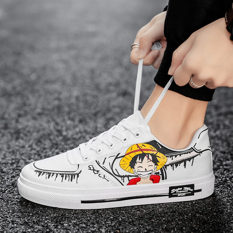 

Мужская обувь, новая мужская повседневная обувь, Корейская версия тренда, обувь средней длины, удобная парусиновая обувь граффити, универса...