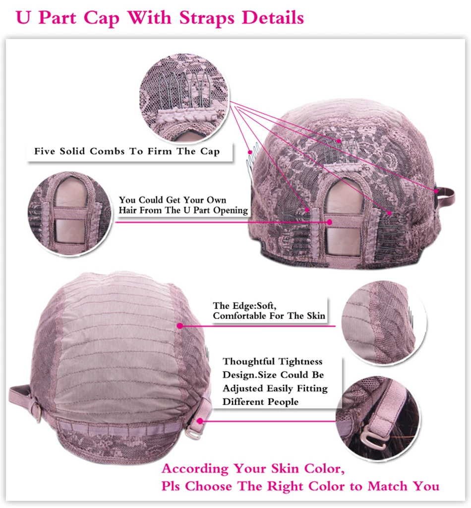 Свободные волнистые U-образные парики бразильские Реми человеческие волосы Upart