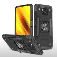 magnetic metal finger ring holder armor shockproof case for xiaomi poco x3 nfc x3 pro protective back cover for redmi k30 pro