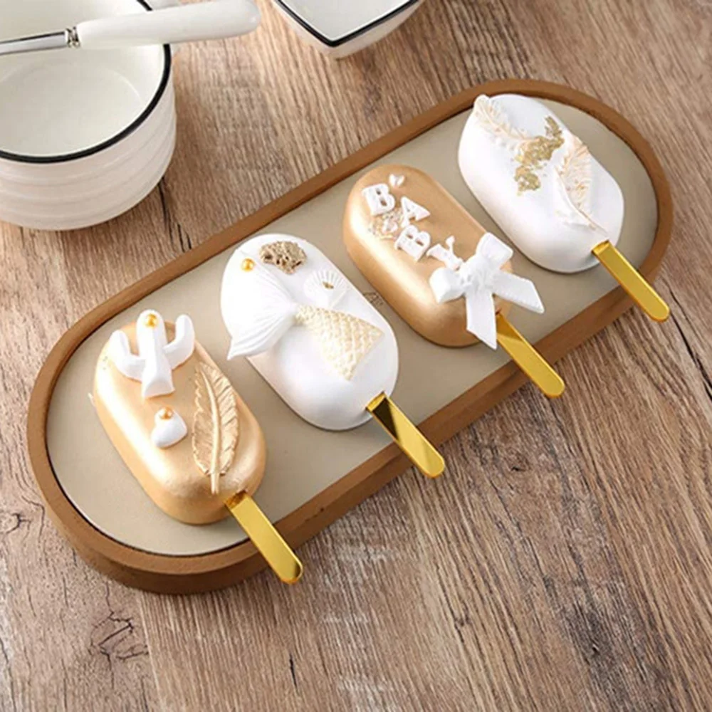 

50pcs Acrylic Popsicle Stick Kids Hand Crafts Art Ice Cream Lolly Cake Diy Making Funny Ice Cream Stick