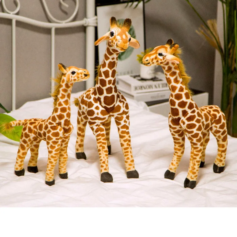 

36/46/55cm Good Quality Simulation Giraffe Plush Toy Vivid Animal Deer Stuffed Doll New House Party Decor Children Birthday Gift