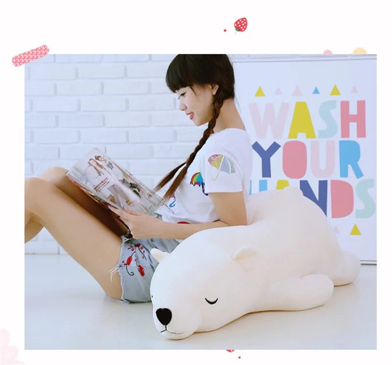 Новинка года Kawaii туалетный плюшевый полярный медведь кукла детское супер-мягкое мягкие носимых Спящий Мишка подушки детские животных Детская плюшевая игрушка Подарки