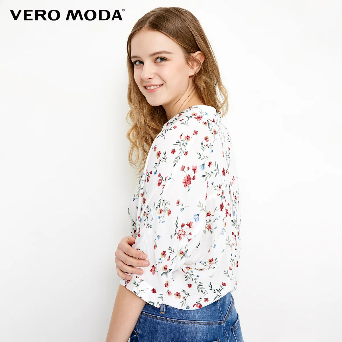 Новая Осенняя Свободная рубашка с цветочным принтом в американском стиле Vero Moda |