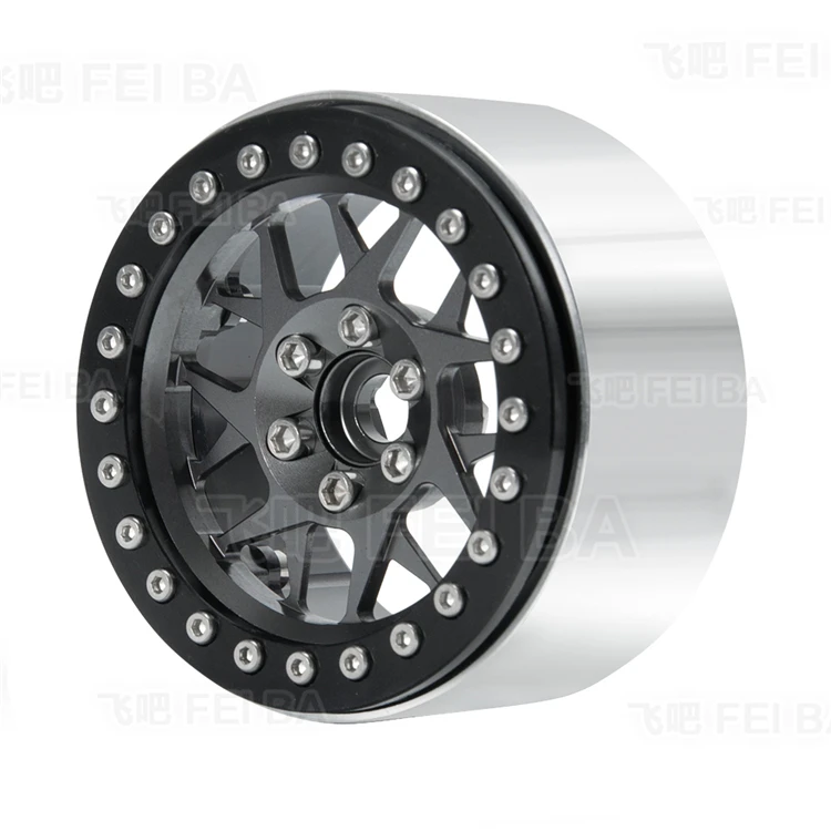 Cubo de rueda CNC 1,9 de 2,2 pulgadas, llanta de rueda de 54mm y 65mm para SCX10 Rock Crawler RC 1/10, piezas de actualizaci&oacute;n de coches, 1 unidad-4