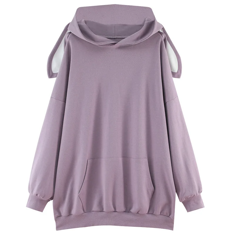 

Kawaii Rabbit Ears Women Hoodies Plus Size Loose Female Hooded Sweatshirts Casual Loose Girls Autumn Winter Korean Pullover Tops