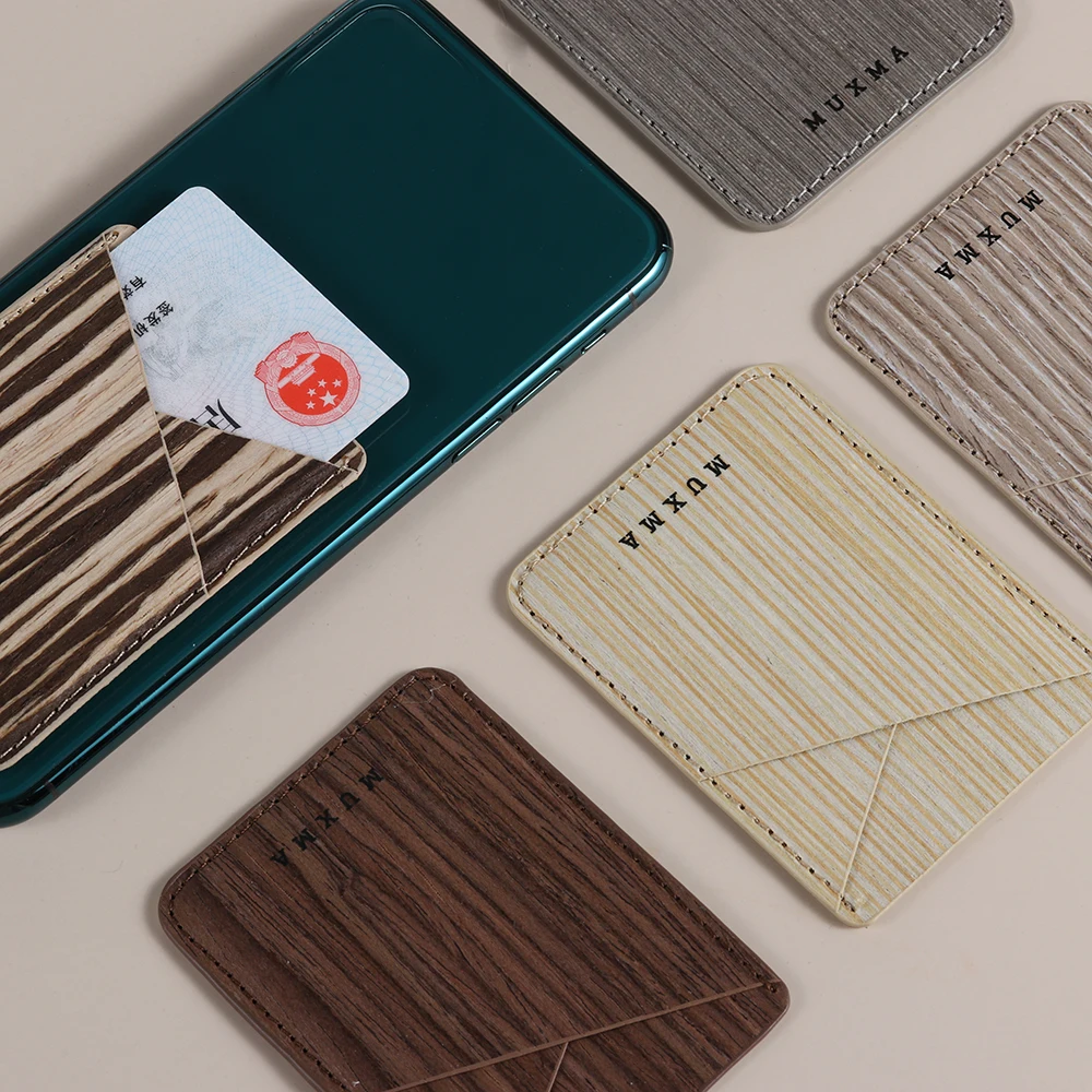 Мужской женский унисекс деревянный узор кредитный держатель для карт сотовый