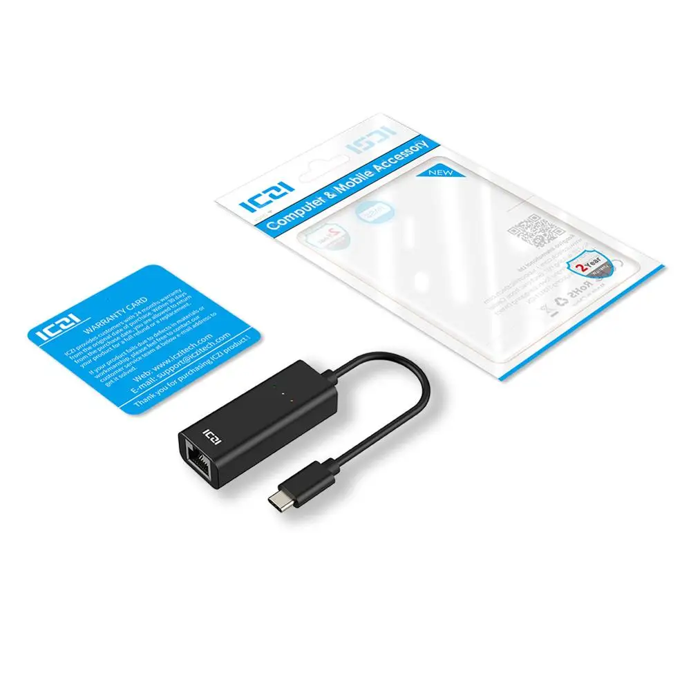 ICZI USB C to Gigabit Ethernet Adapter Type RJ45 LAN Converter for MacBook Pro Samsung Tab S4 Huawei Phone Laptop Accessory | Электроника