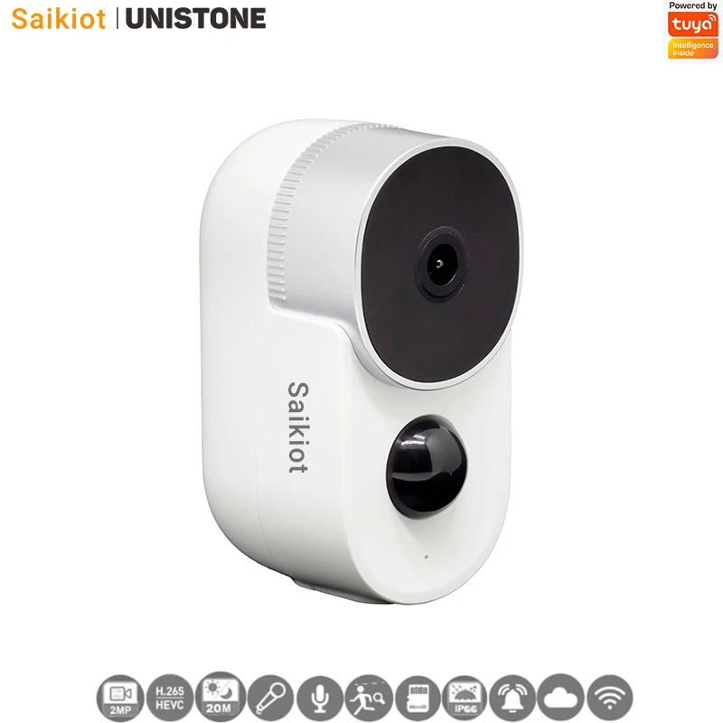 Saikiot Tuya Smart 2MP 1080P 6700 мА/ч Батарея Камера двухстороннее аудио PIR детектор движения с