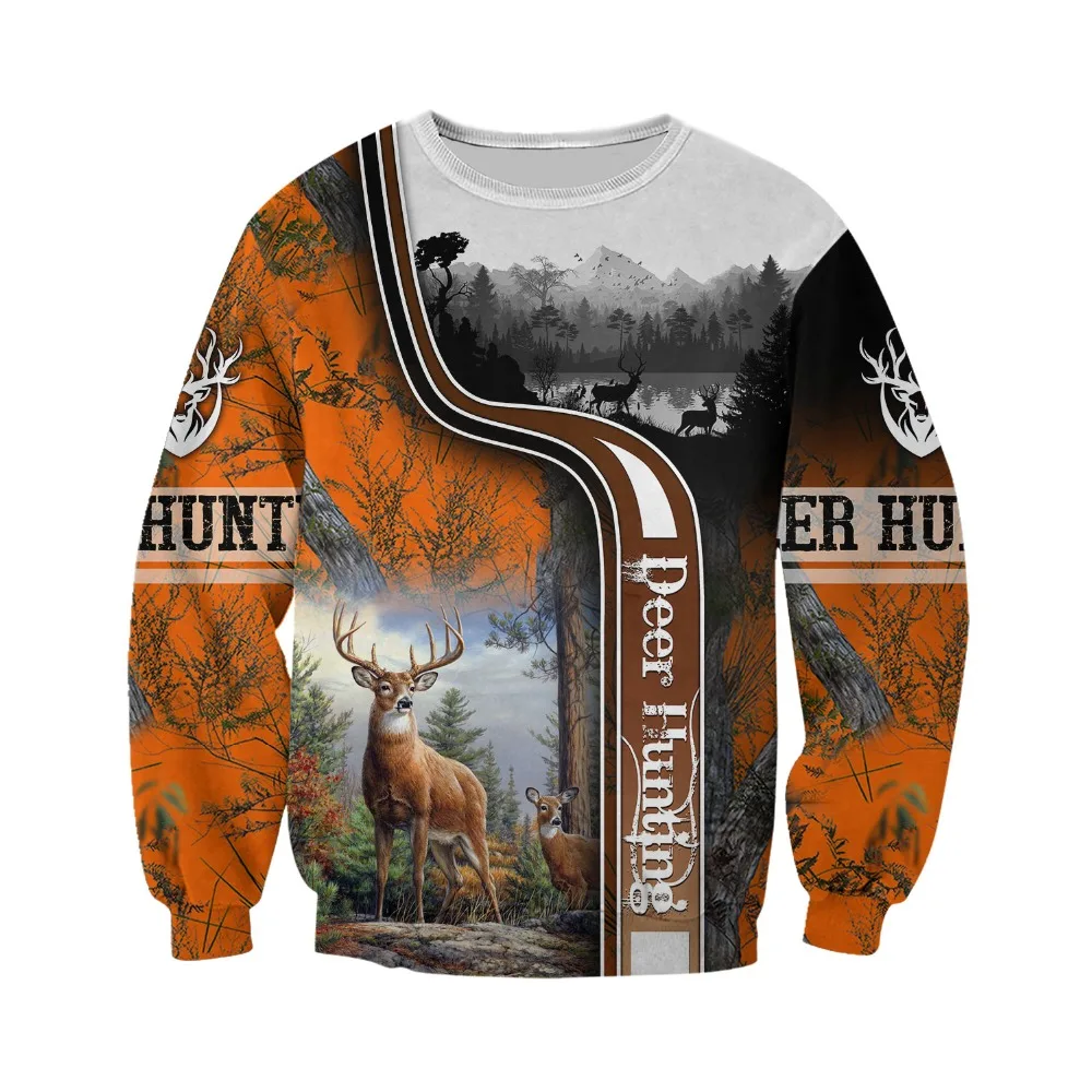 Новая модная мужская толстовка с капюшоном красивый олень охота 3D принтом