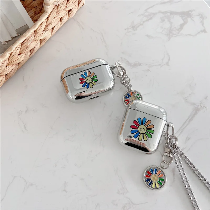

Multicolor Flower Electroplated Apple AirPods 1 / 2 / 3 Pro Case Cover IPhone Earbuds Accessories Airpod Case Air Pods Case
