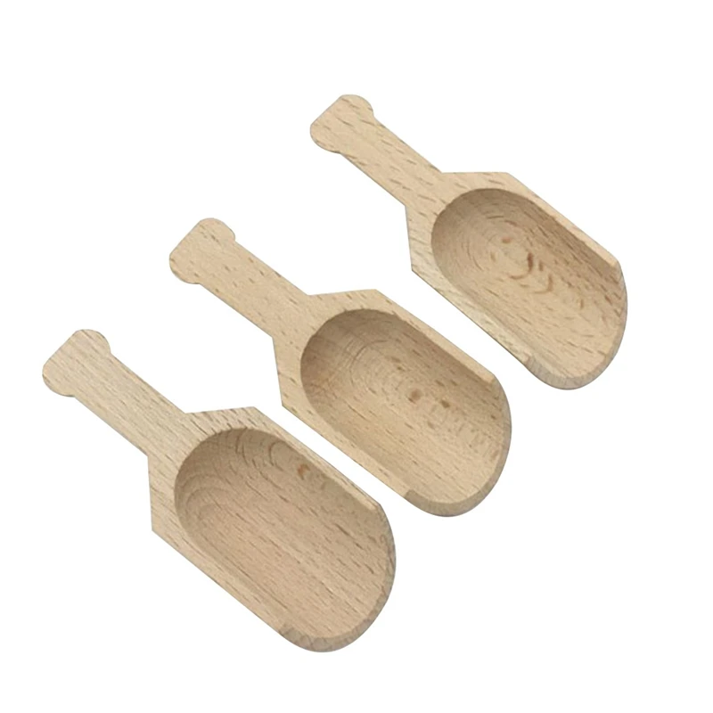 

3PCS/Pack Wooden Bath Salt Spoon Mini Nontoxic Candy Tea Spoon Bath Salt Spoons Scoops Kitchen Supplies Utensils Cutlery