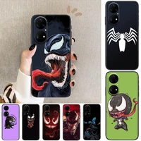marvel venom avengers phone case for huawei p50 p40 p30 p20 10 9 8 lite e pro plus black etui coque painting hoesjes comic fas