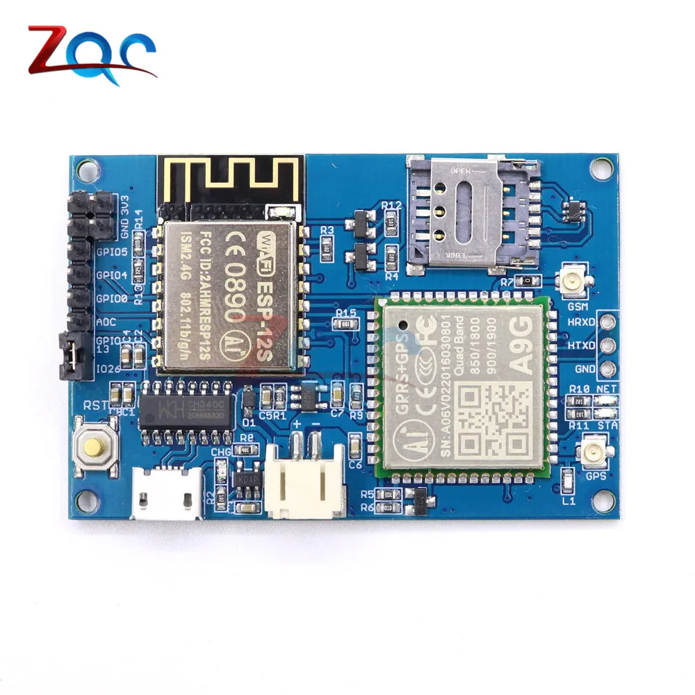 

ESP8266 ESP-12S A9G GSM GPRS+GPS IOT Node V1.0 Module IOT Development Board With Active GPS Antenna WiFi Cellular GPS Tracking