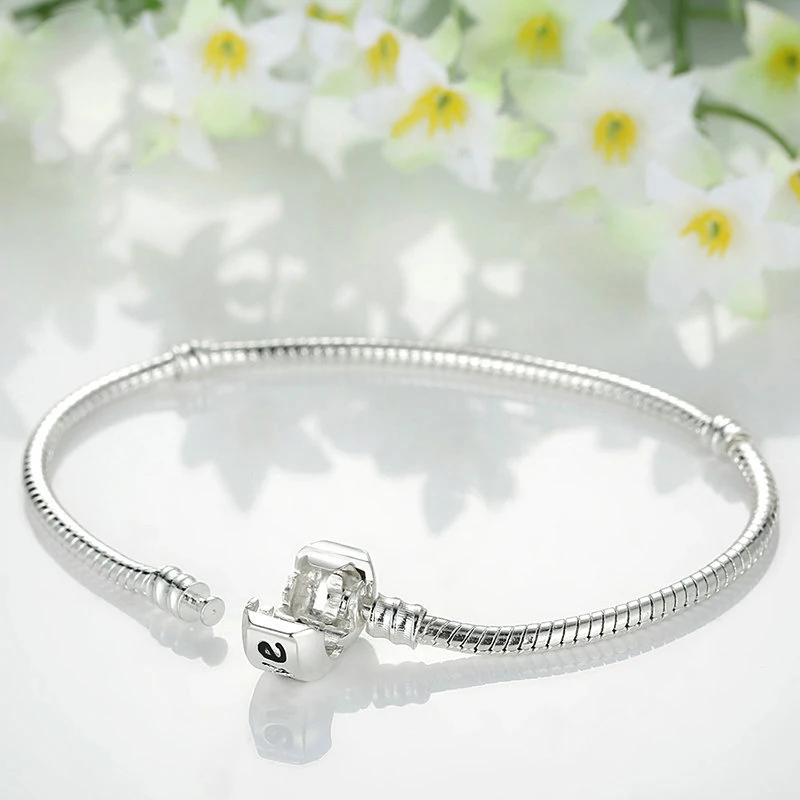 Подходит для оригинала Pandora Pulseira, очаровательный браслет, черное сердце, эмаль, золото, прозрачный CZ бисер, змеиная основа, цепочка для женщин, ювелирное изделие, сделай сам, подарок