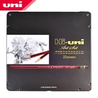 Профессиональный карандаш UNI wood pencil HI-uni, 22 шт.компл., твердость 10H-10B