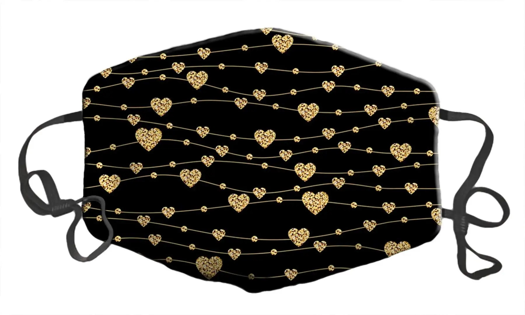 

Face Shield Mask Fashion Image Anti Dust Pollution Balaclavas Cotton Mask Unisex (Beautiful Gold Hearts M5)