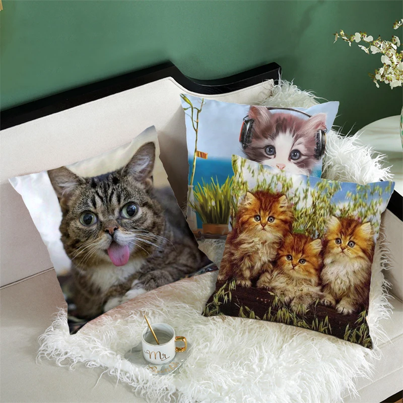 Fuwatacchi Cute чехол для подушки с кошкой Cat and подушка бабочкой Cover дивана домашнее