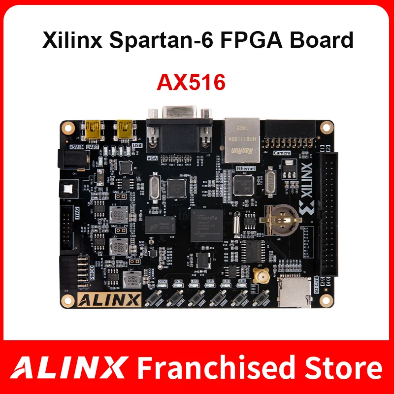 ALINX AX516: XILINX Spartan 6 XC6SLX16 FPGA макетная плата LX16 DDR3 Gigabit Ethernet|Демонстрационные стенды| |