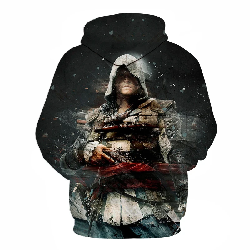 Европейский и пуловер с капюшоном Assassin's creed, худи с 3D принтом в стиле хип-хоп, мужская и женская повседневная одежда, Азиатский Размер 6XL