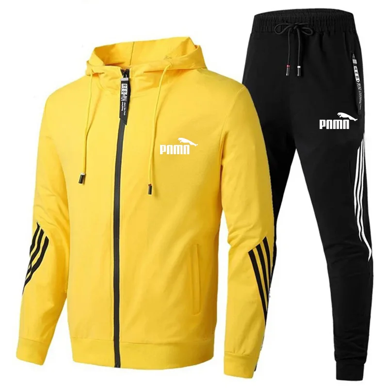 

Striped Men's Autumn Winter Sets Zipper Hoodie+pants Two Pieces Casual Tracksuit Male Sportswear Gym Brand Clothing Sweat Suit