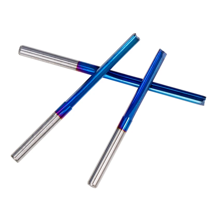 Прямая Концевая фреза с голубым покрытием 3 175 мм 2 твердосплавные фрезы для