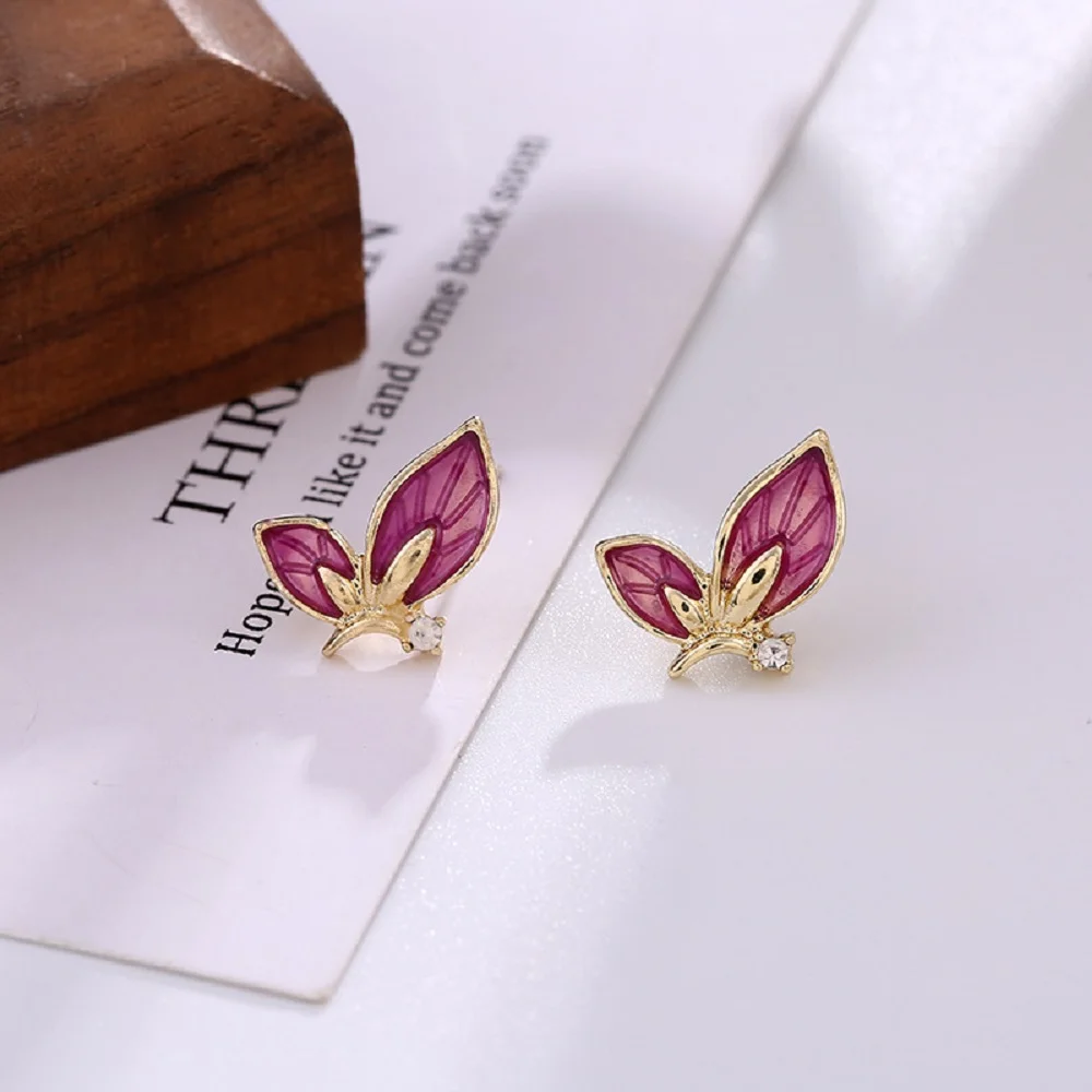 Женские винтажные серьги-гвоздики серьги золотого цвета в форме бабочки с