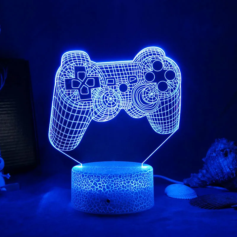

3D Night Lamp Gaming Room Desk Setup Lighting Decor on The Table Game Console Icon Logo Sensor Light Bedside for Kids Gift