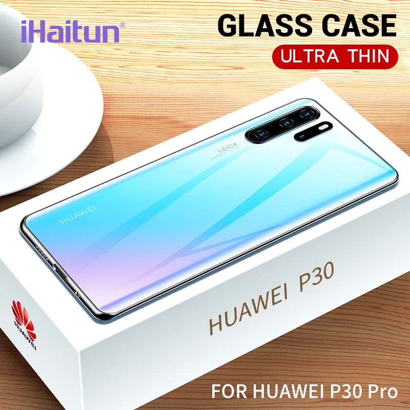 Роскошный стеклянный чехол iHaitun для Huawei P40 Pro P30 ультра тонкий прозрачный мягкая