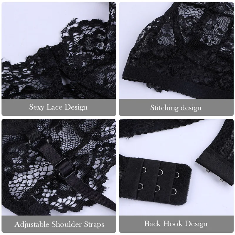 Женский кружевной соблазнительный сексуальный прозрачный бюстгальтер с