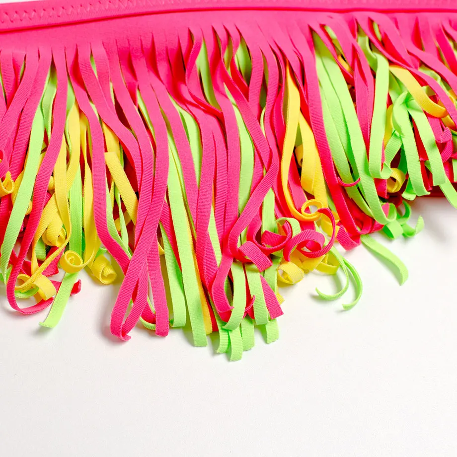 Купальный костюм для девочек-подростков комплект бикини с кисточками бандажный