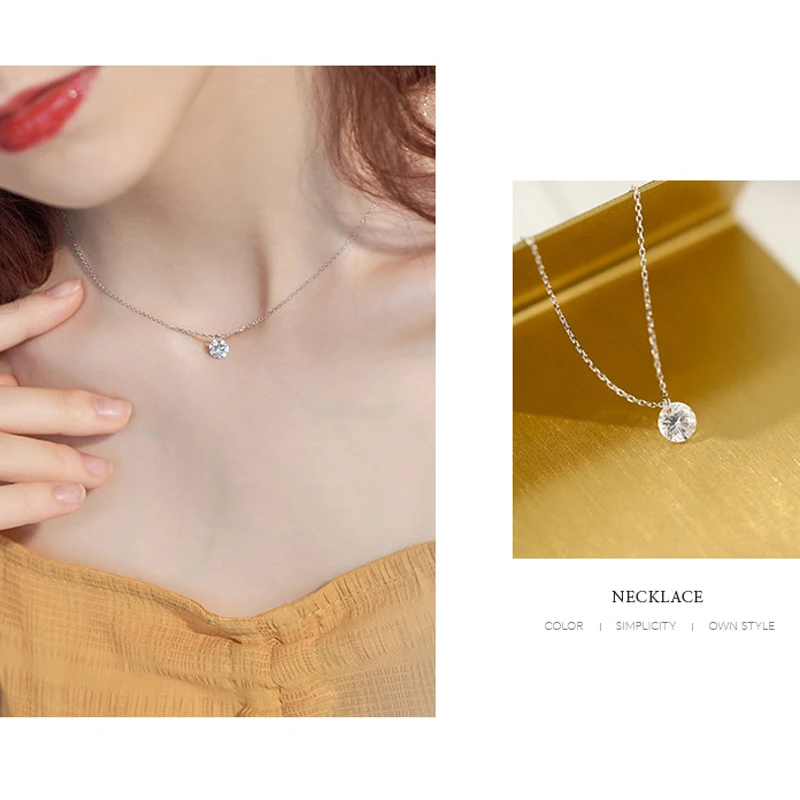 Модная Милая цепочка-чокер из стерлингового серебра 925 пробы с кубическим